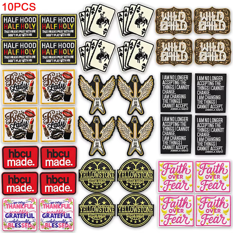 Parche termoadhesivo americano retro con citas motivacionales bordadas - imagen 3