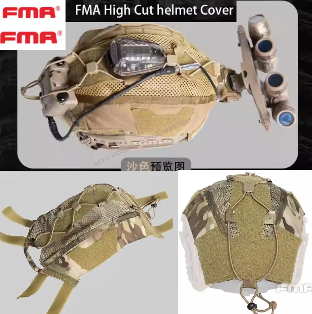 Funda táctica casco airsoft paintball corte alto tipo Caiman - imagen 2