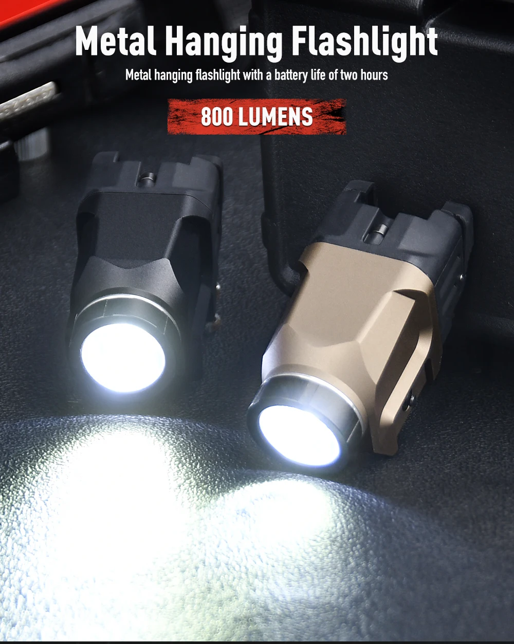 Linterna WADSN TL-7A en uso sobre arma con riel