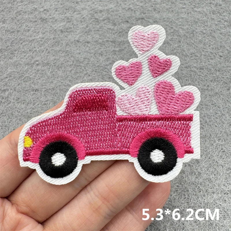 Parche bordado termoadhesivo corazón coche infantil para planchar - imagen 4
