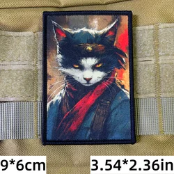 Parche moral táctico de gato retro con velcro para mochila