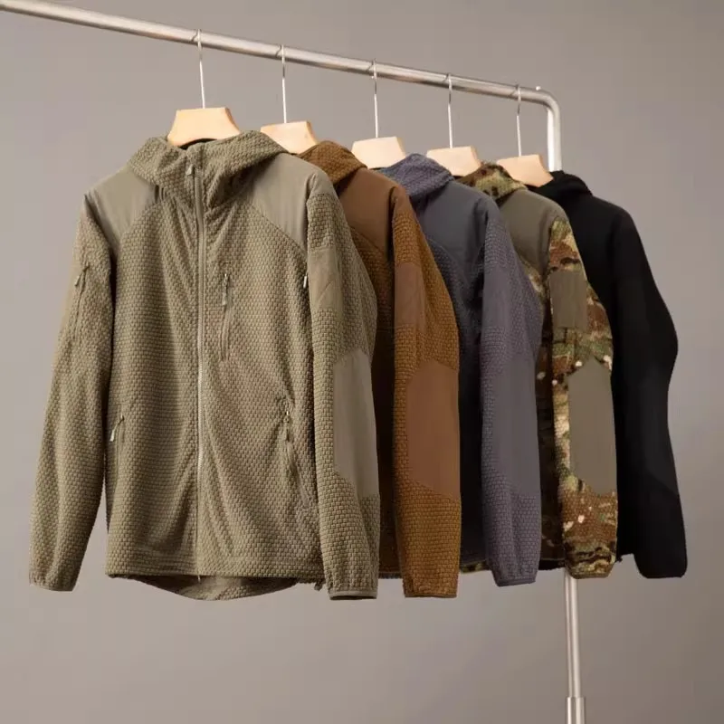 Chaqueta táctica forro polar con capucha camuflaje senderismo - imagen 3