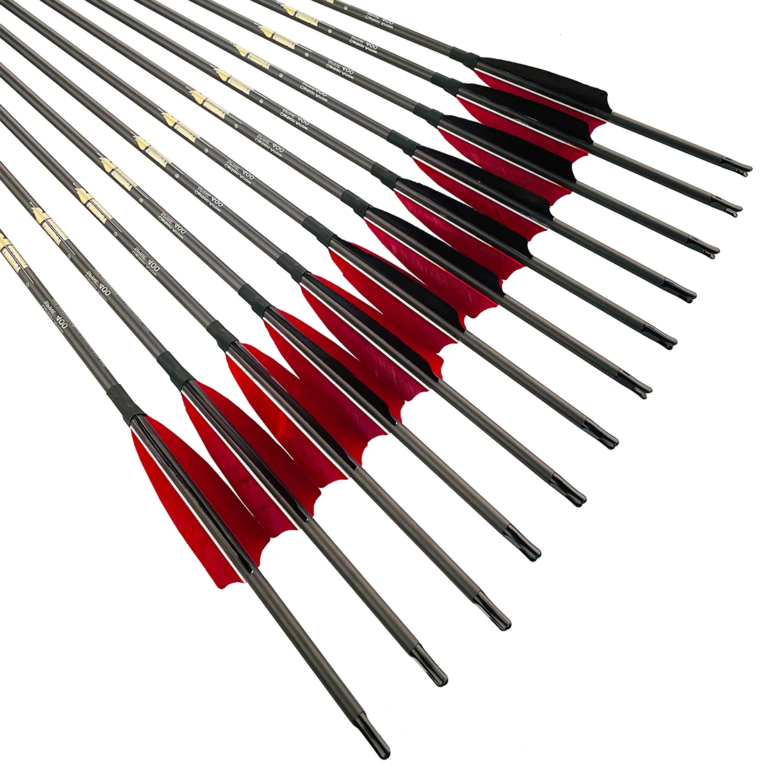 Flechas de carbono para arco compuesto de caza con pluma