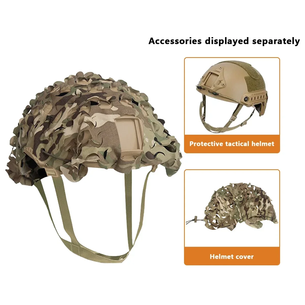 Cubierta táctica casco Airsoft camuflaje 3D hoja láser malla - imagen 4