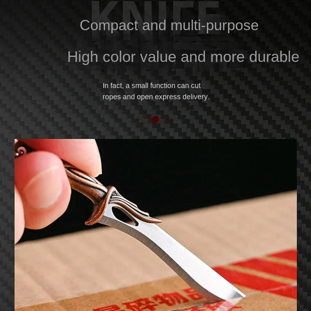 Llavero táctico mini cuchillo portátil fijo para llaves - imagen 3