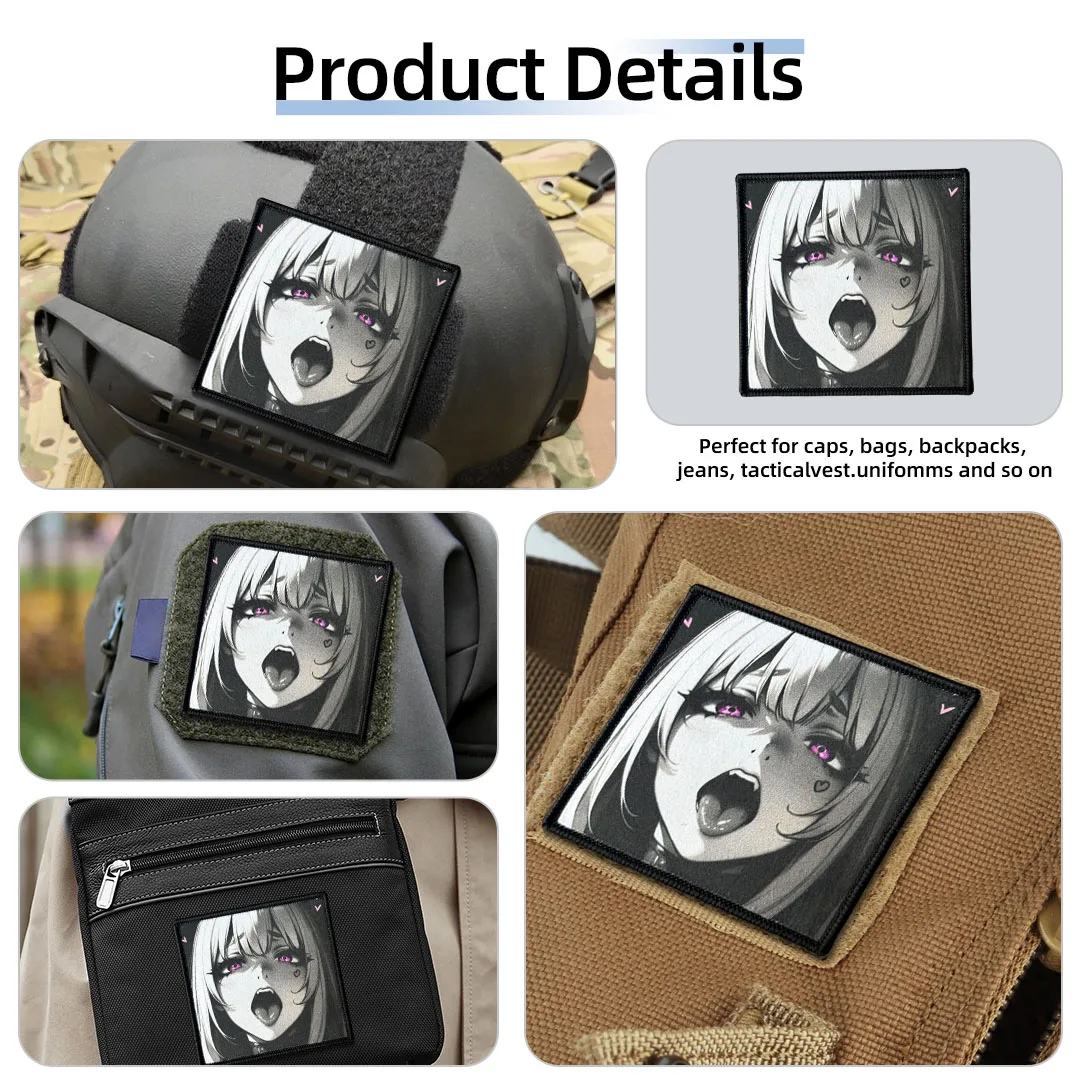 Parche táctico anime waifu morale con velcro para airsoft EDC - imagen 3