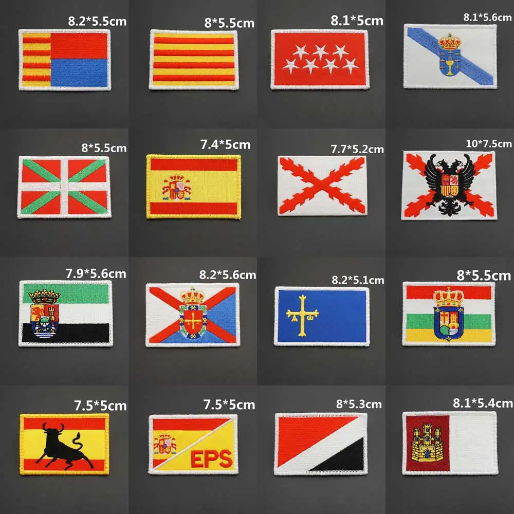 Detalle del bordado de la bandera y la insignia