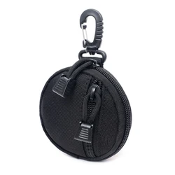 Bolsa táctica MOLLE mini redonda EDC con cierre y mosquetón exterior
