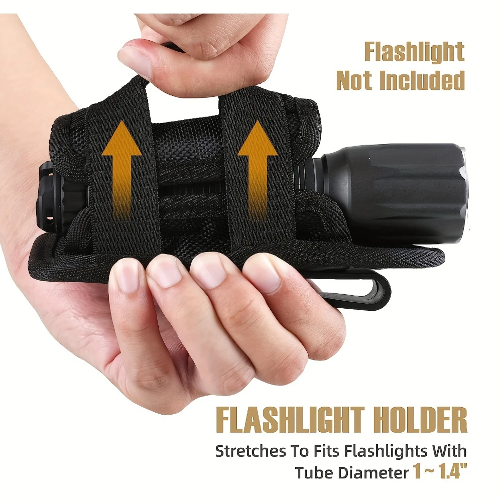 Funda táctica giratoria ajustable para linterna de cinturón