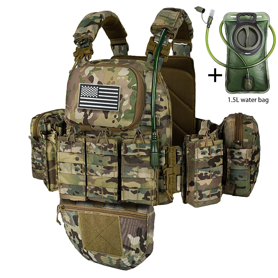 Chaleco táctico exterior con bolsa de agua modular MOLLE para caza