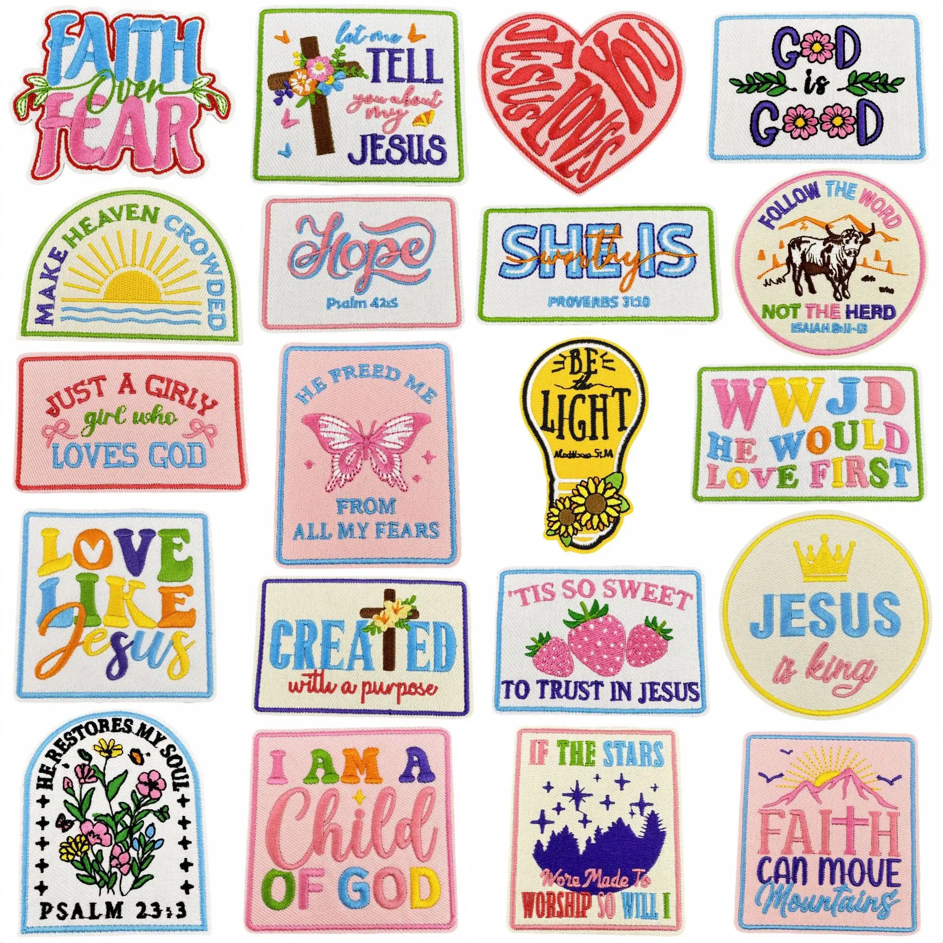 Parche bordado religioso Jesús te ama fe – Aplique para ropa