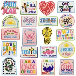 Parche bordado religioso Jesús te ama fe – Aplique para ropa