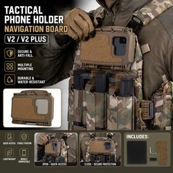 Portamóvil táctico MOLLE para teléfono, tablero navegación Airsoft
