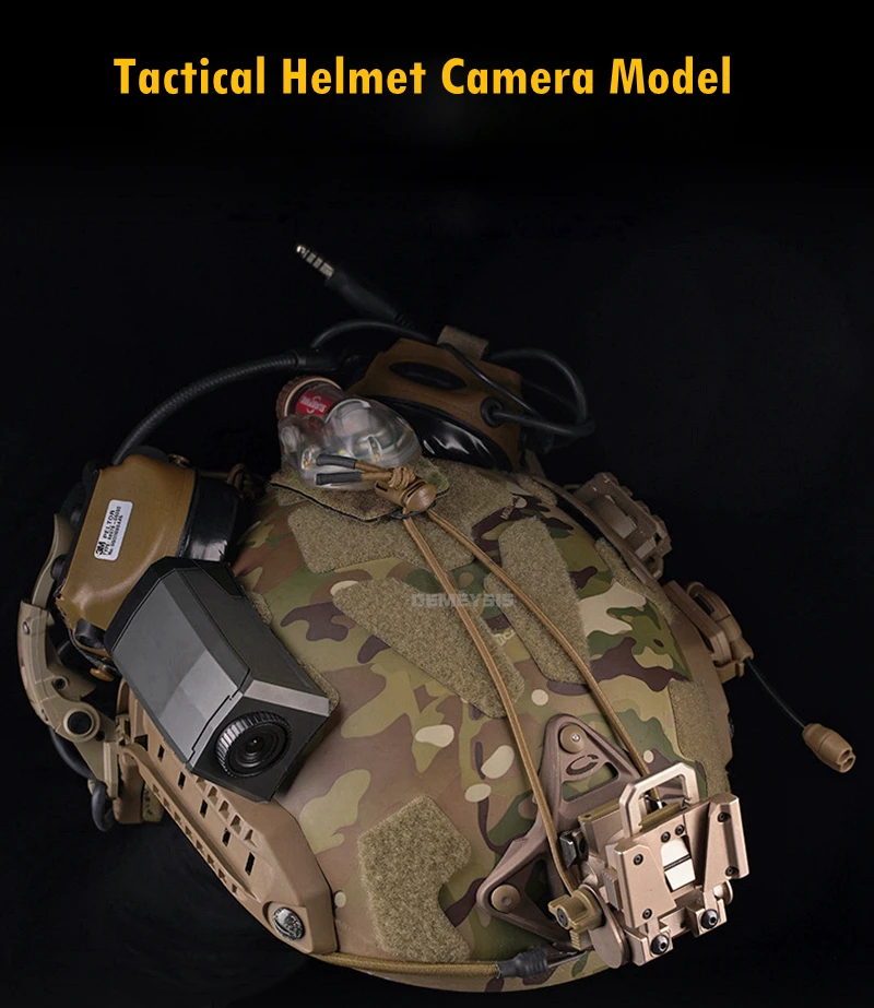 Casco de airsoft con cámara simulada negro
