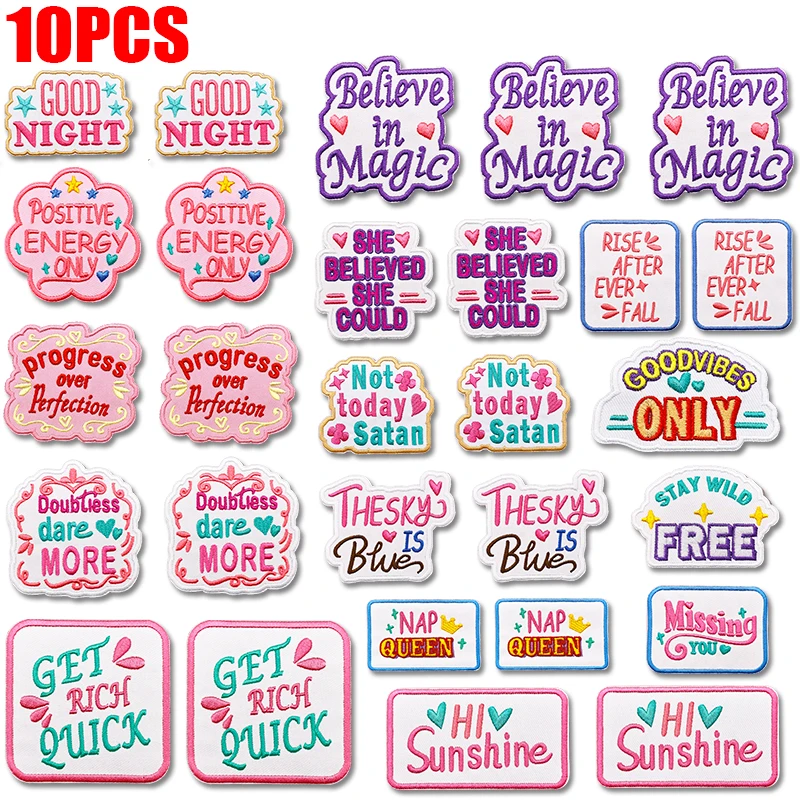 Parche bordado termoadhesivo para chaquetas y gorras con frases - imagen 3