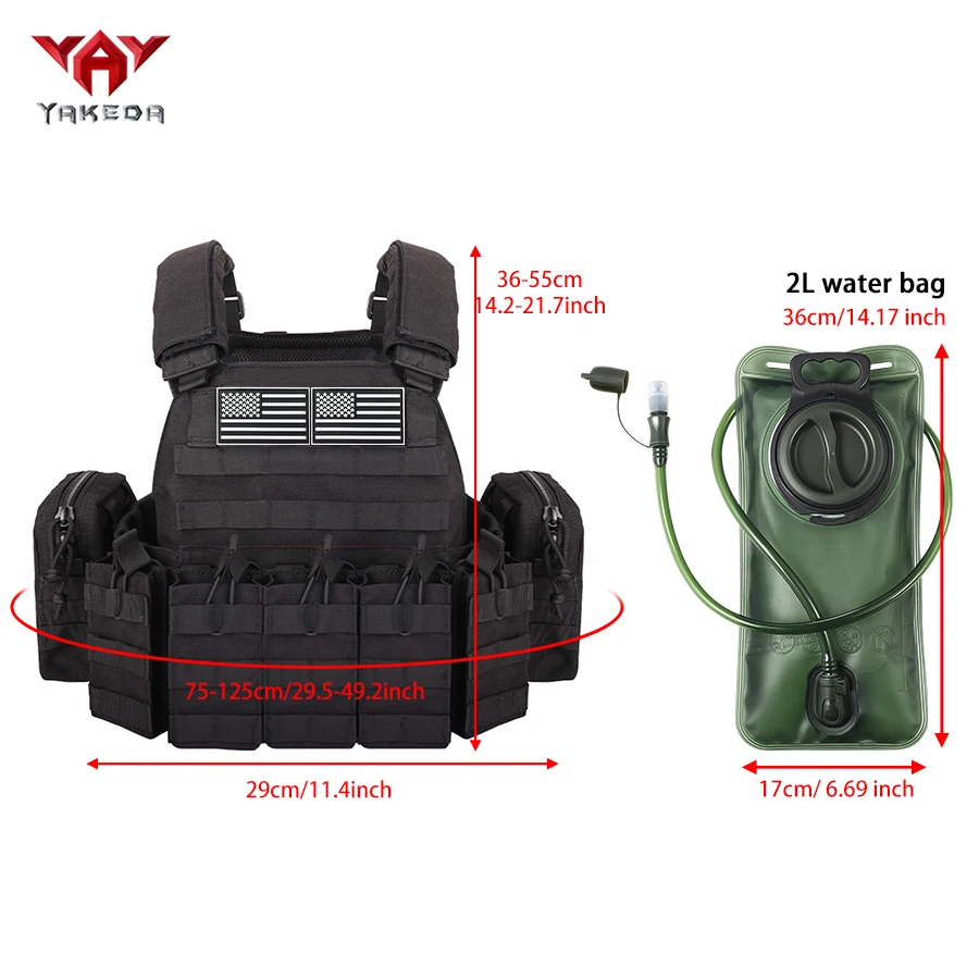 Chaleco táctico YAKEDA exterior con alojamiento para bolsa de agua - imagen 2