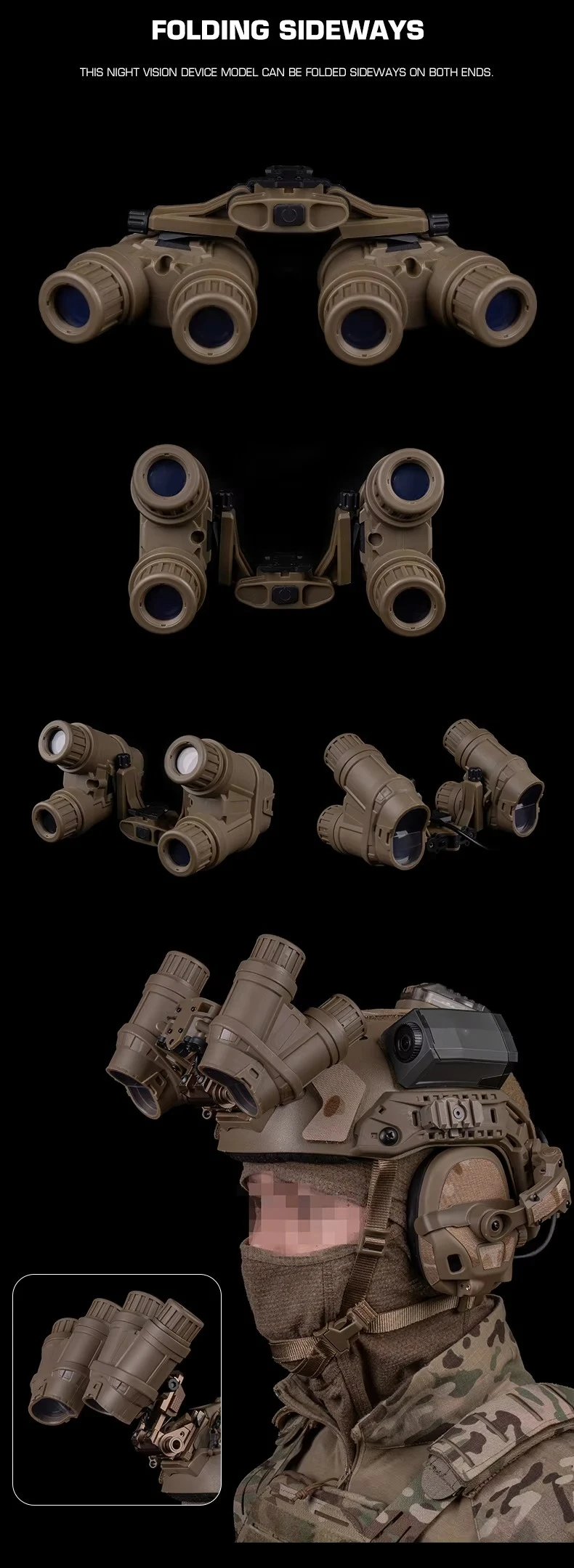 Detalle del montaje del accesorio NVG