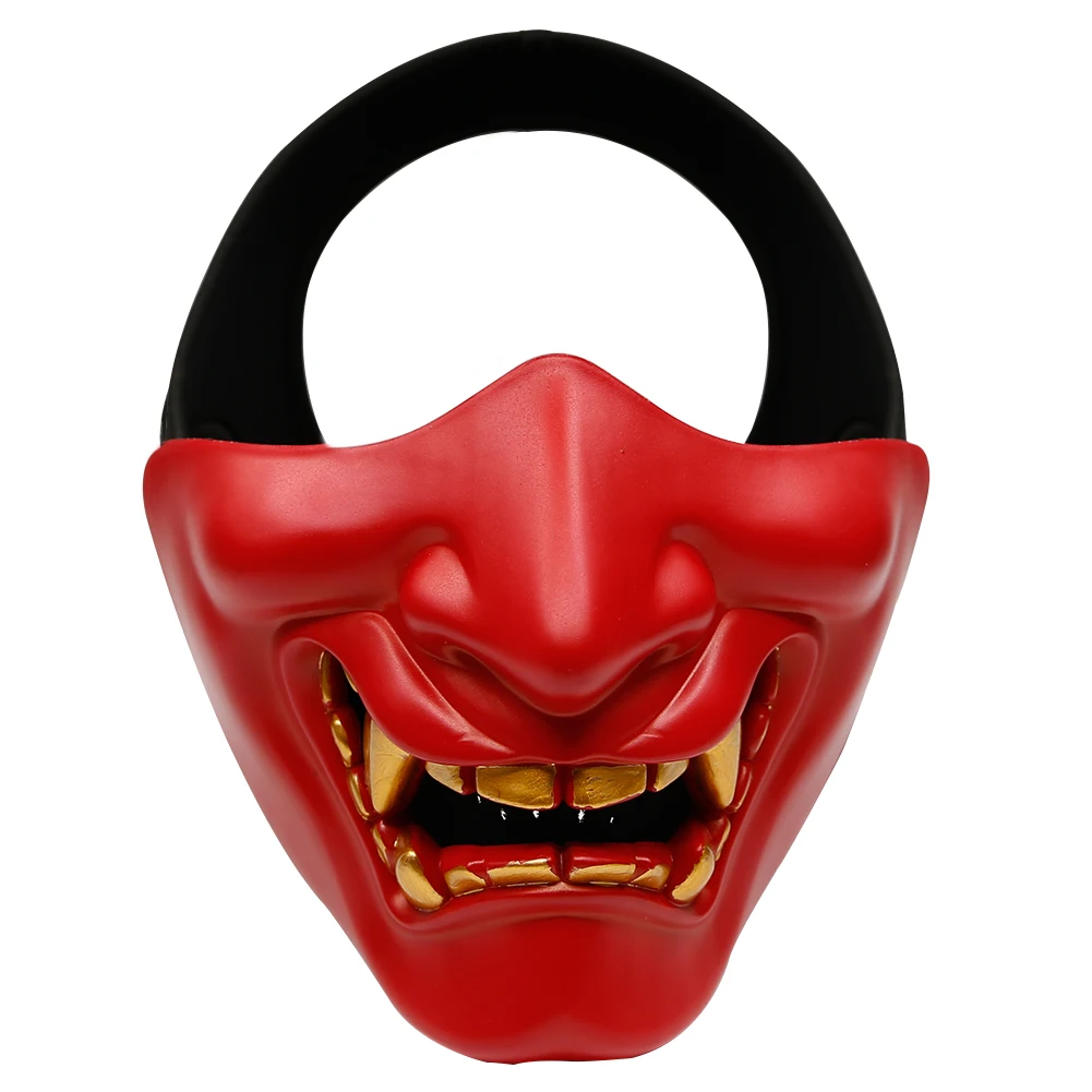 Máscara táctica paintball samurái calavera, media cara softair - imagen 2