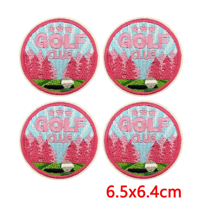 Parches termoadhesivos bordados golf rosa para decorar ropa - imagen 2