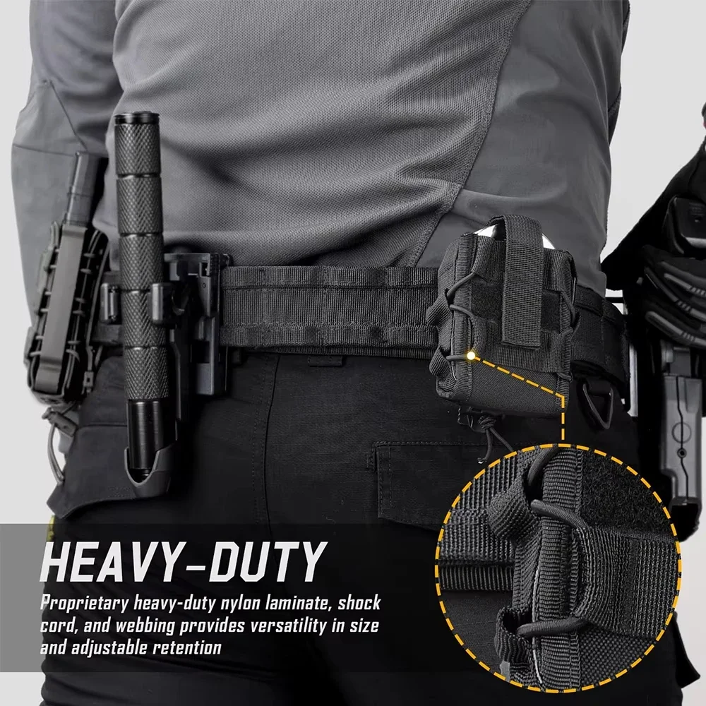 Funda universal esposas MOLLE táctica con tapa abierta para cinturón - imagen 5