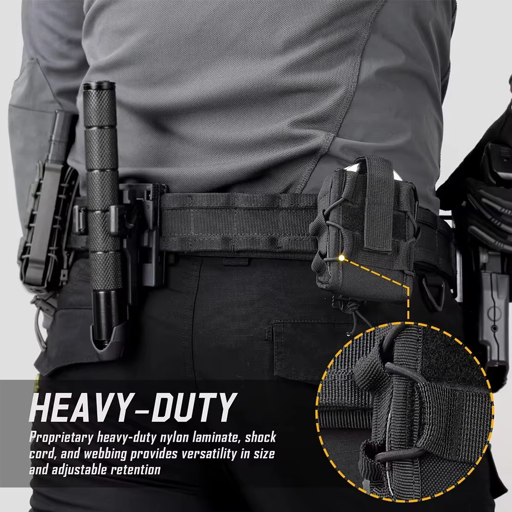 Funda universal esposas MOLLE táctica con tapa abierta para cinturón - imagen 5