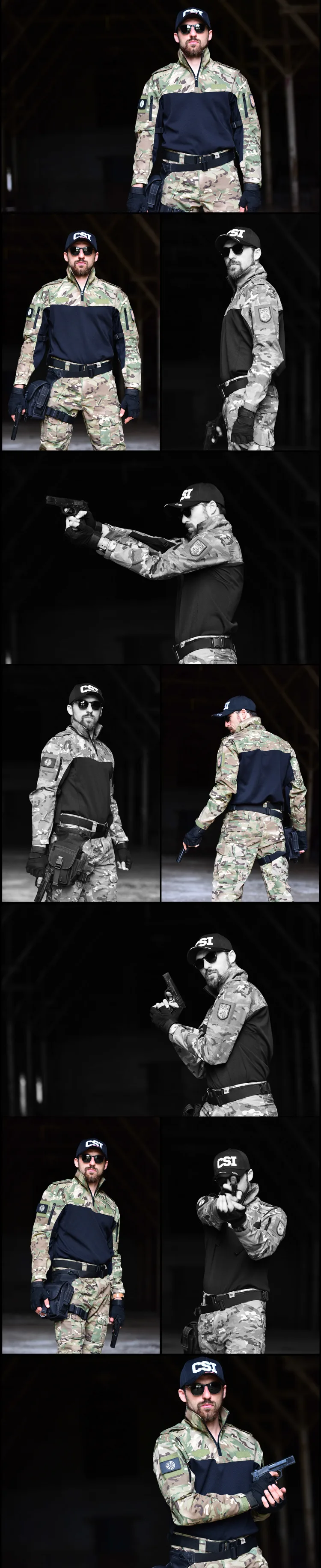 Camisa de camuflaje militar para exteriores
