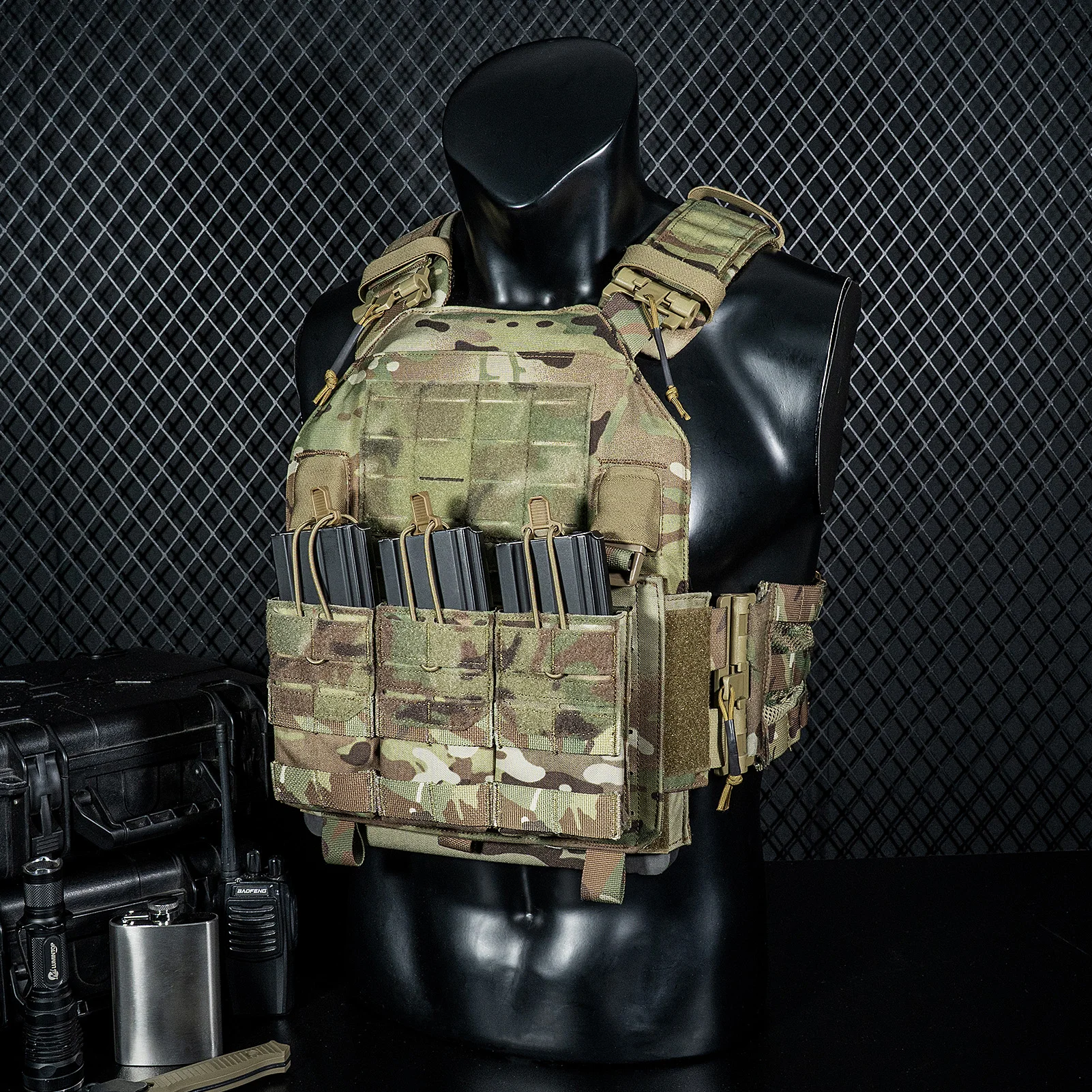 KRYDEX Funda Táctica MOLLE Triple Cargador 5.56mm M4 M16 AR15 - imagen 3
