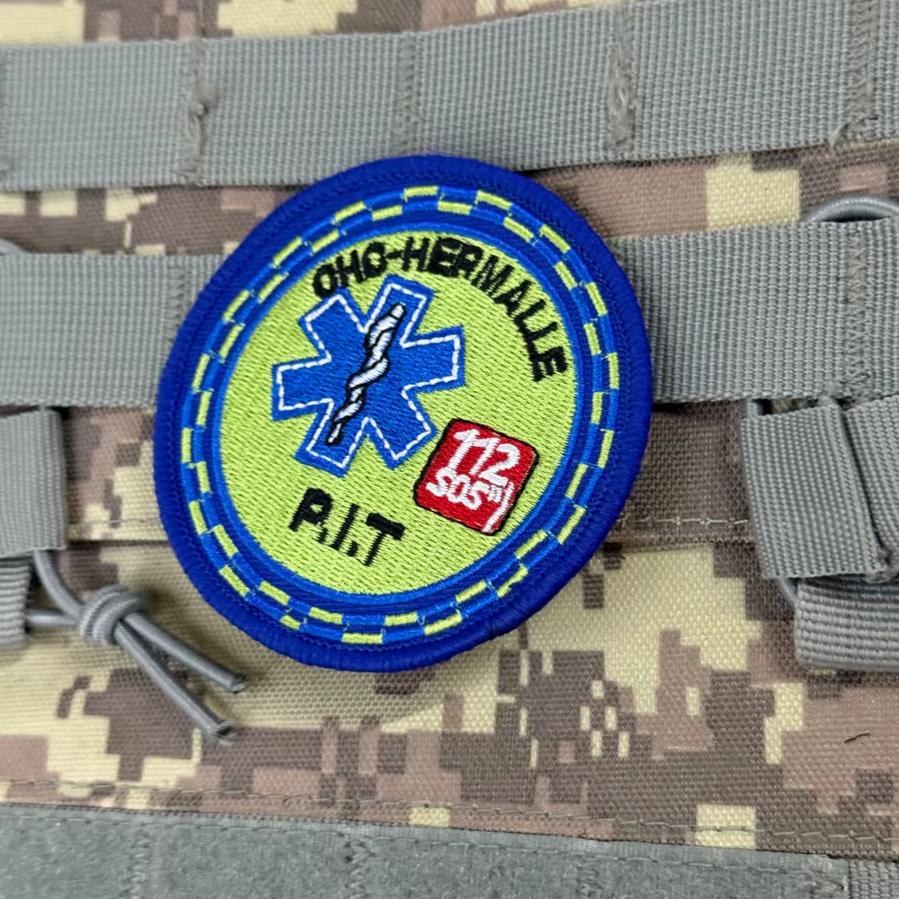 Parche táctico médico Estrella de la Vida bordado con velcro rescate - imagen 2