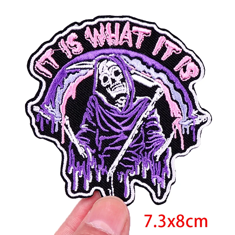 Parche MOLLE bordado calavera terror táctico para ropa militar - imagen 2