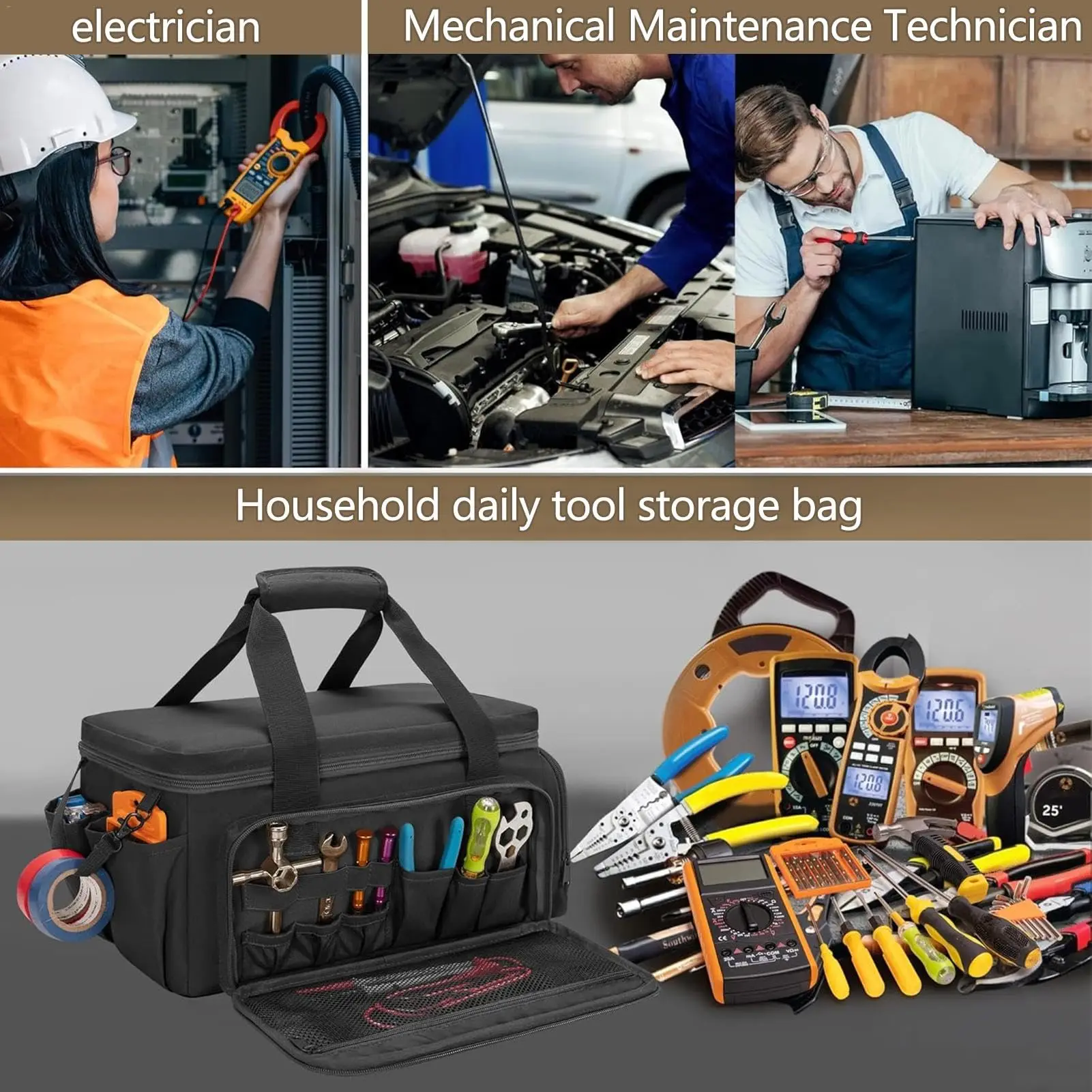 Bolsa de herramientas impermeable gran capacidad organizador - imagen 5