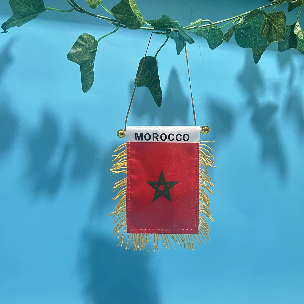Mini banderín colgante de Marruecos para coche