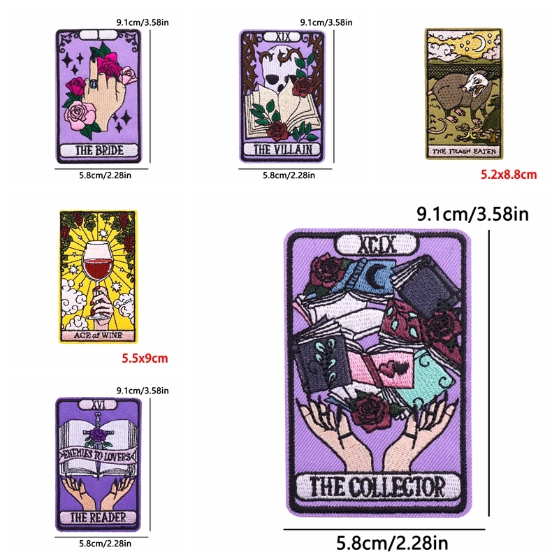 Parche termoadhesivo bordado tarot gato punk – Pack multiunidad para equipar - imagen 3