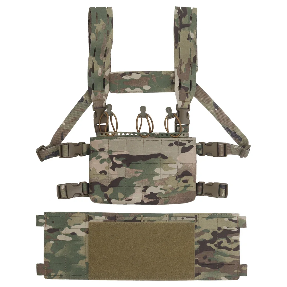 Chaleco táctico MOLLE con bolsa Triple Mag 556 – camuflaje para caza