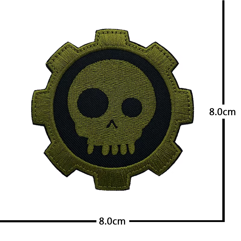 Parche táctico velcro bordado calavera dinosaurio para mochila - imagen 3
