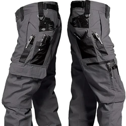Pantalones tácticos impermeables hombre con bolsillos resistentes