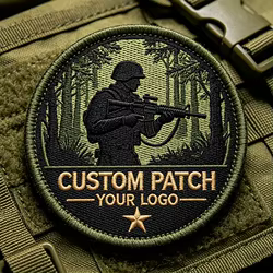 Insignia táctica bordada soldado selva con logo custom militar