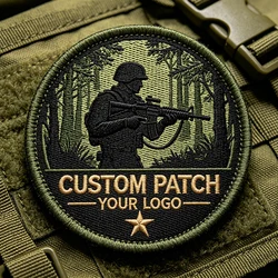 Insignia táctica bordada soldado selva con logo custom militar