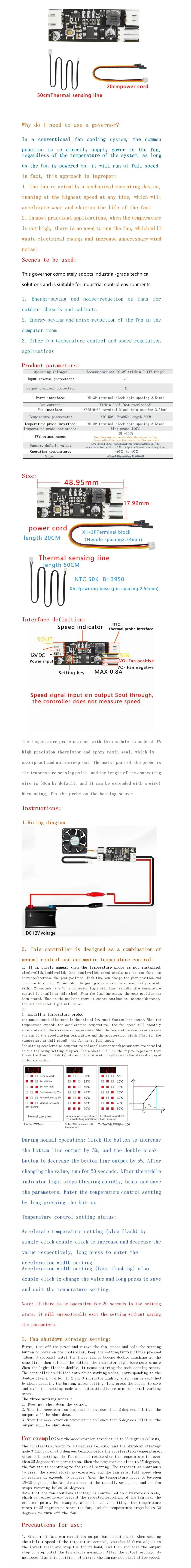 Módulo controlador PWM con sensor NTC