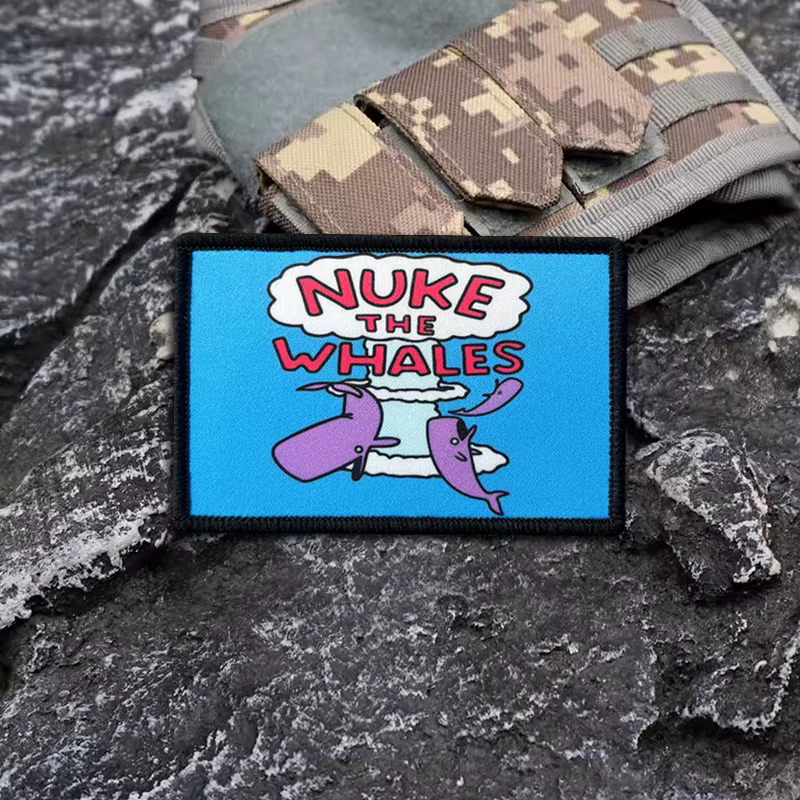 Parche táctico velcro frase Nuke The Whales para brazalete - imagen 5