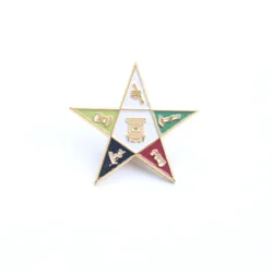 Broche vintage pentagrama multicolor – accesorio mujer para diario