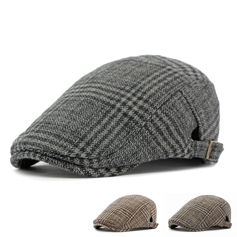 Gorra Newsboy plana a cuadros – Estilo Gatsby retro unisex ajustable - imagen 2