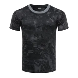 Camiseta táctica camuflaje 3D verano oversize hombre