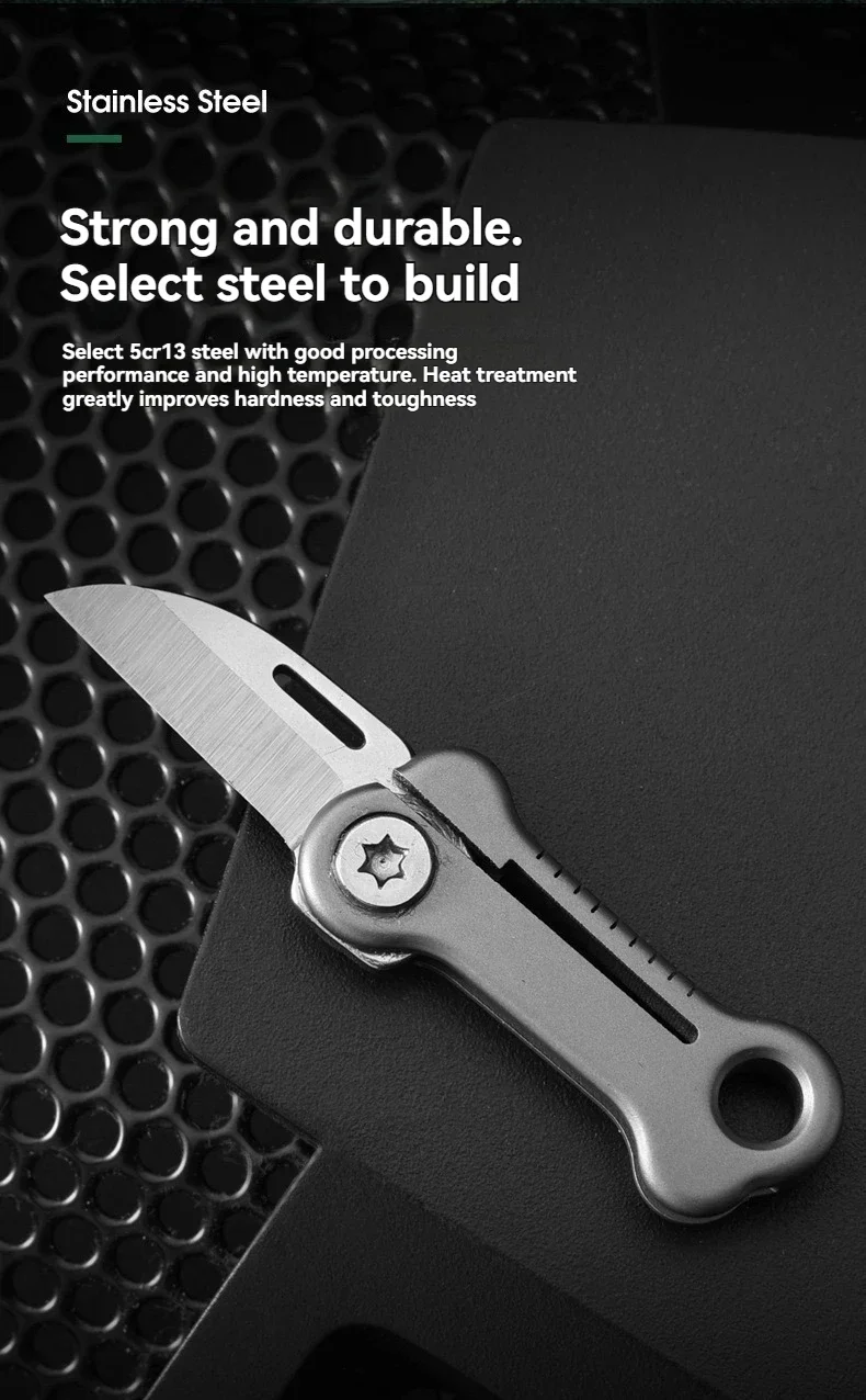 Vista del mini cuchillo plegable para transporte diario