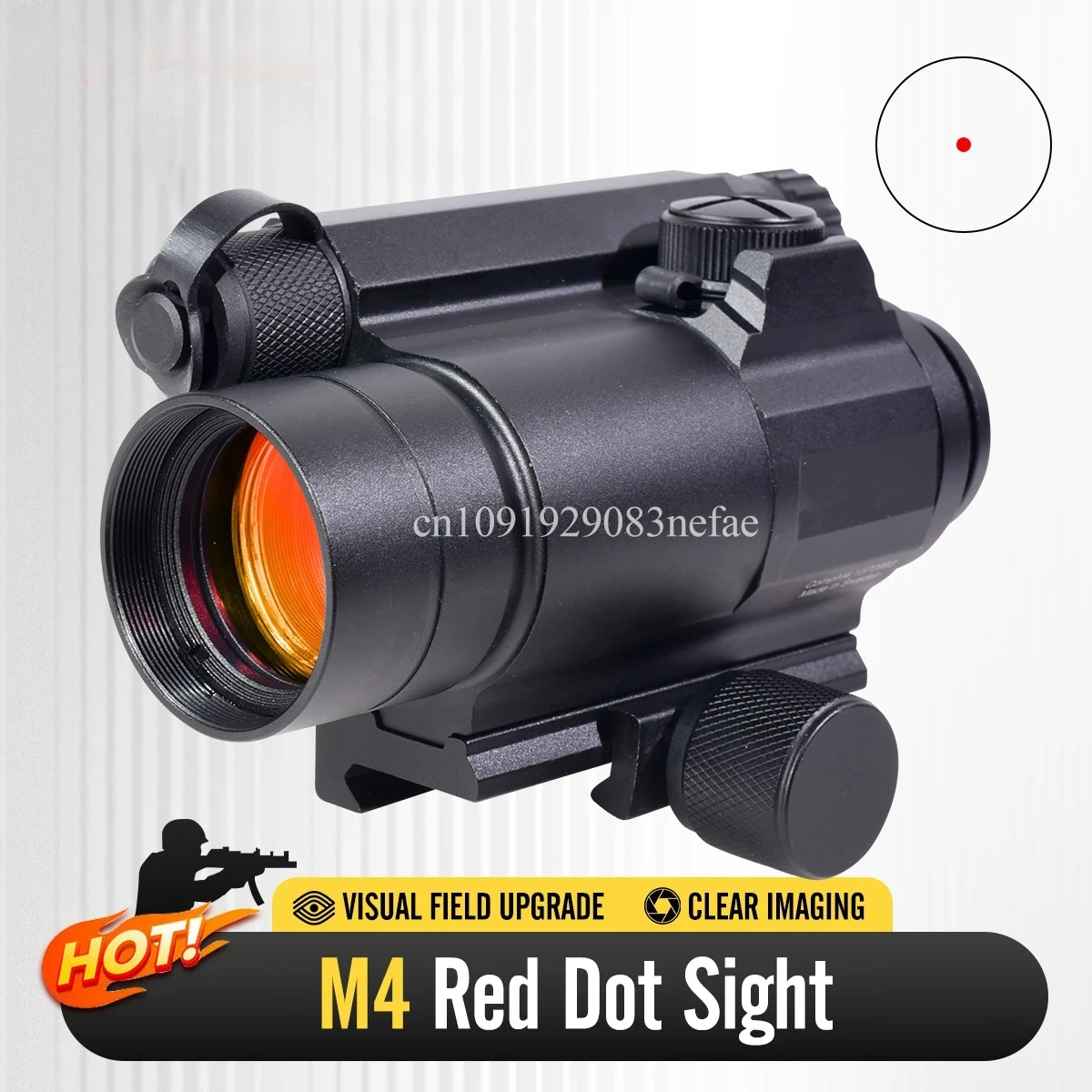 Mira reflex táctica M4 puntos rojos para caza aire libre base ajustable - imagen 3
