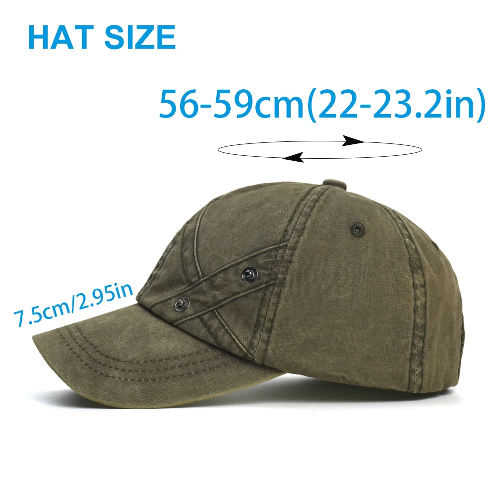 Gorra de béisbol de algodón lavado vintage ajustable perfil bajo - imagen 3