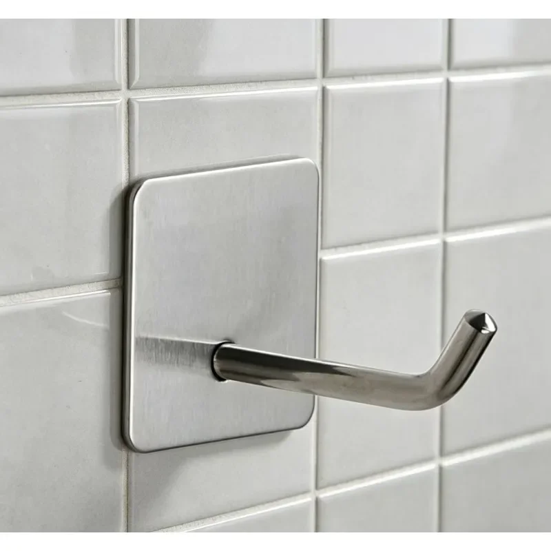 Gancho adhesivo inoxidable pared sin perforaciones, costuras ocultas - imagen 5
