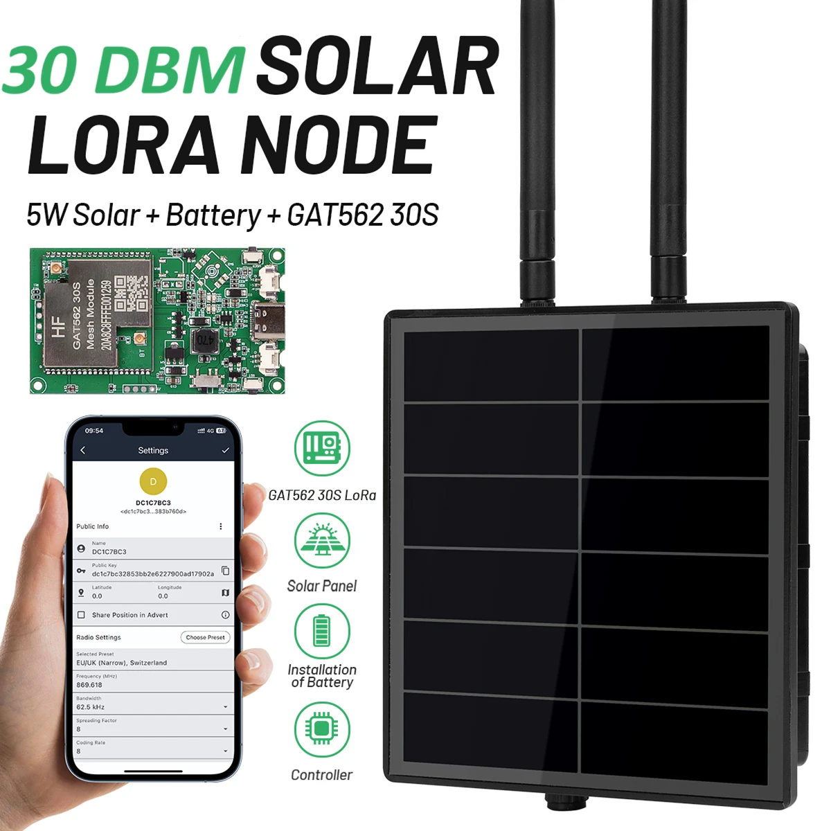 Meshtastic LoRa solar con GPS y malla IP66 impermeable exterior - imagen 5