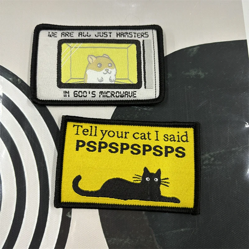 Parche bordado gancho y bucle para mochila – Diseño gato - imagen 3