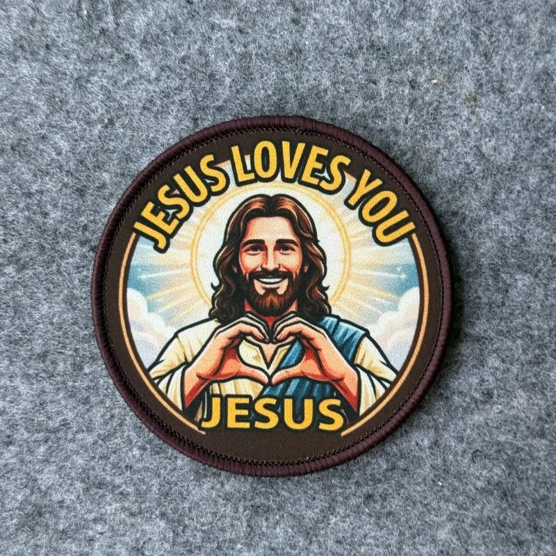 Parche táctico Jesús te ama cristiano de gancho y bucle - imagen 2