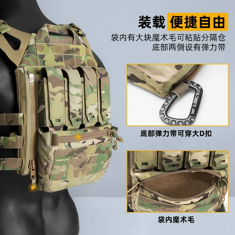 Accesorio chaleco táctico Airsoft con bolsas de cargadores y cremallera
